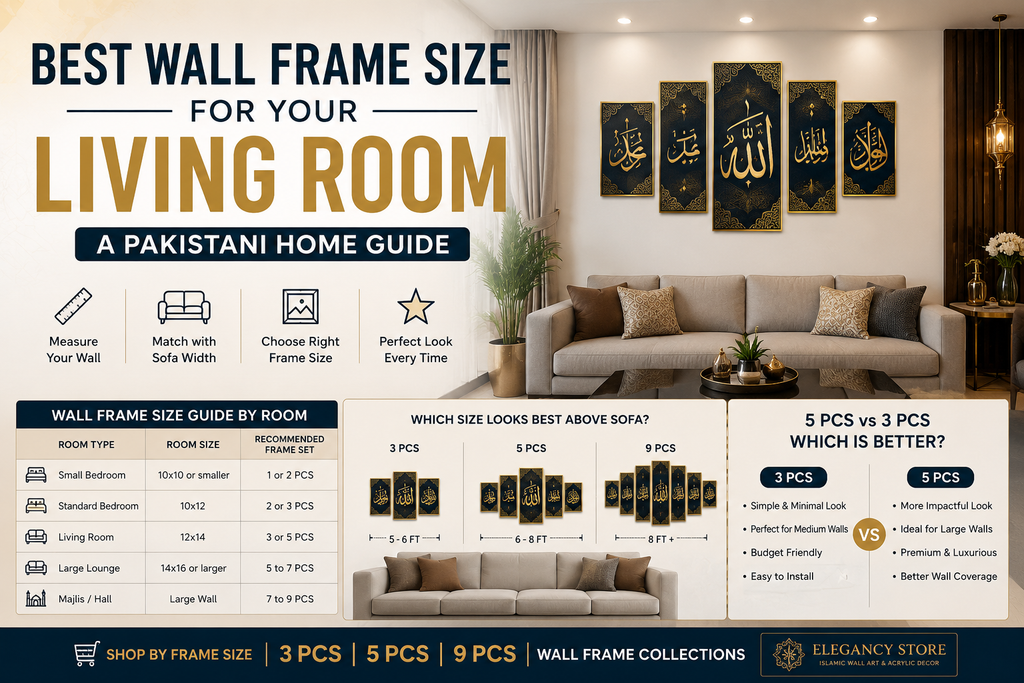 Best Wall Frame Size for Your Living Room – A Pakistani Home Guide