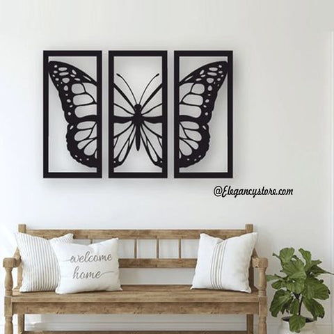 3 Pcs Long Style Butterfly Wall Hanging