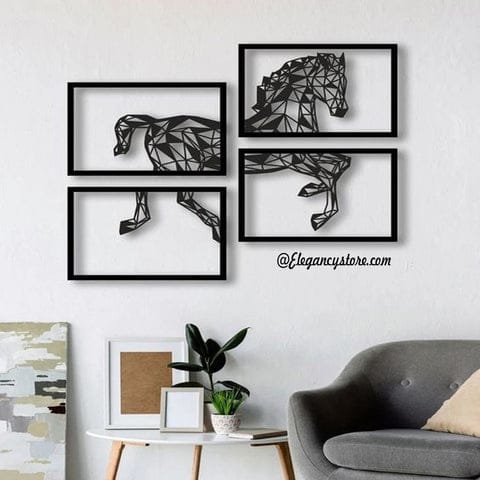 STOCK CLEARANCE SALE 4 PCS WALL HANGING HORSE