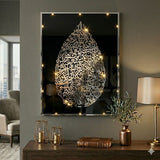 Premium Silver & Gold Mirror Calligraphy On Black