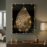 Premium Silver & Gold Mirror Calligraphy On Black