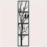 4 Pcs Box Style Birds Tree Wall Art