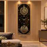 Luxury Islamic wall clock with Ayat-ul-Kursi and Quls gold calligraphy