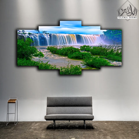Eid Sale 5 Pcs Wall Frame Water Fall Scenery Medium IF7363