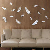 Feather Shape Mural Decals - Silver