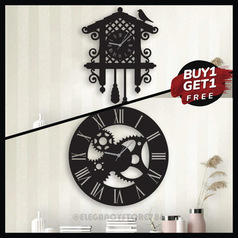 Wooden Wall Clock Combo 1