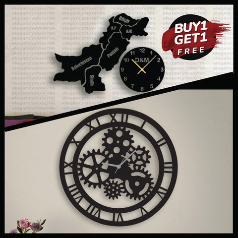 Wooden Wall Clock Combo 4