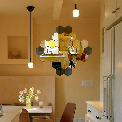 29 X Acrylic Hexagon wall decor Mirror (GOLD)